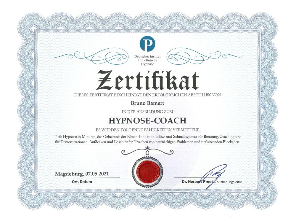 Hypnose Zertifikat