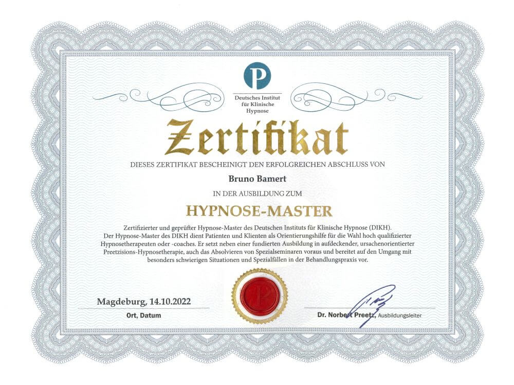 Hypnose Zertifikat